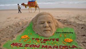 Tribute to Nelson Mandela ; Sand Art of Nelson Mandela by International Sand Artist Manas Kumar Sahoo #NelsonMandel #RIP #Respect #SandArt