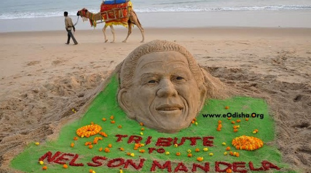Tribute to Nelson Mandela ; Sand Art of Nelson Mandela by International Sand Artist Manas Kumar Sahoo #NelsonMandel #RIP #Respect #SandArt