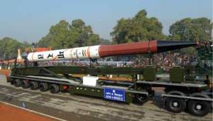 India today test-fired its nuclear-capable strategic missile Agni-IV with a strike range of about 4000 km from a test range off Odisha coast.