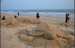 Sand art on Save Turtle by Sand artist Manas Kumar Sahoo - 2013 eodisha.org